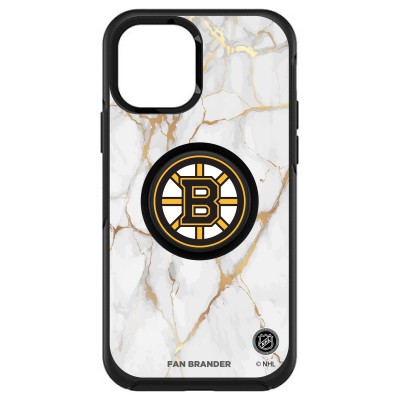 Boston Bruins OtterBox Otter+Pop PopSocket Symmetry Marble Design iPhone Case - Black