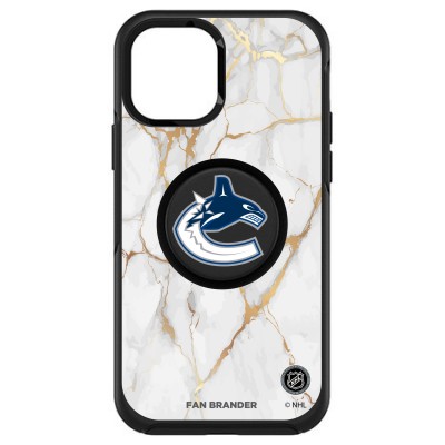 Чехол на iPhone NHL  Vancouver Canucks OtterBox Otter+Pop PopSocket Symmetry Marble Design - Black - оригинальные мобильные аксессуары НХЛ