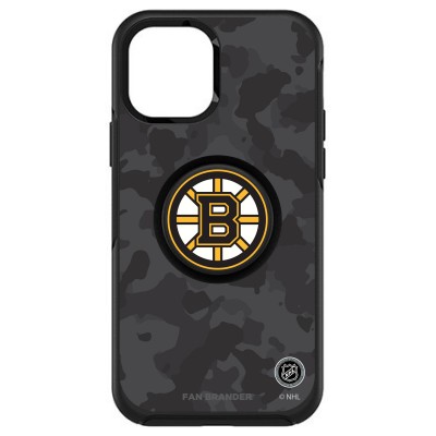 Boston Bruins OtterBox Otter+Pop PopSocket Symmetry Camo Design iPhone Case - Black