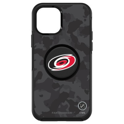 Чехол на iPhone NHL  Carolina Hurricanes OtterBox Otter+Pop PopSocket Symmetry Camo Design - Black - оригинальные мобильные аксессуары НХЛ