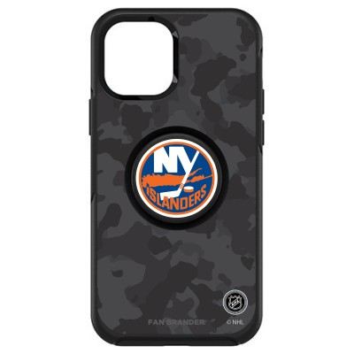 Чехол на iPhone NHL  New York Islanders OtterBox Otter+Pop PopSocket Symmetry Camo Design - Black - оригинальные мобильные аксессуары НХЛ