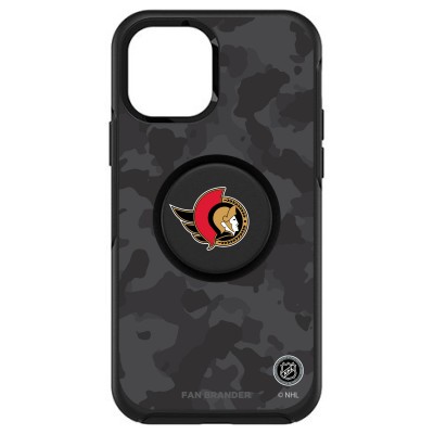 Чехол на iPhone NHL  Ottawa Senators OtterBox Otter+Pop PopSocket Symmetry Camo Design - Black - оригинальные мобильные аксессуары НХЛ