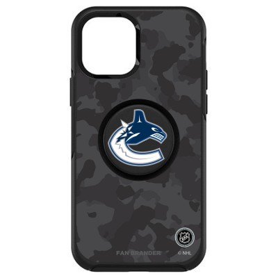 Чехол на iPhone NHL  Vancouver Canucks OtterBox Otter+Pop PopSocket Symmetry Camo Design - Black - оригинальные мобильные аксессуары НХЛ