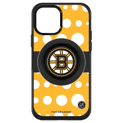 Boston Bruins OtterBox Otter+Pop PopSocket Symmetry Polka Dot Design iPhone Case - Black