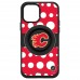 Calgary Flames OtterBox Otter+Pop PopSocket Symmetry Polka Dot Design iPhone Case - Black