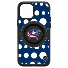 Чехол на iPhone NHL Columbus Blue Jackets OtterBox Otter+Pop PopSocket Symmetry Polka Dot Design - Black