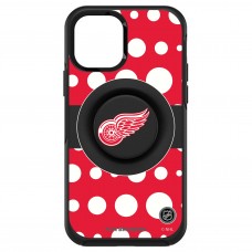 Detroit Red Wings OtterBox Otter+Pop PopSocket Symmetry Polka Dot Design iPhone Case - Black