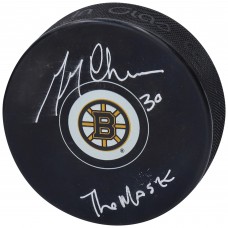 Gerry Cheevers Boston Bruins Fanatics Authentic Autographed Hockey Puck with 'The Mask' Inscription
