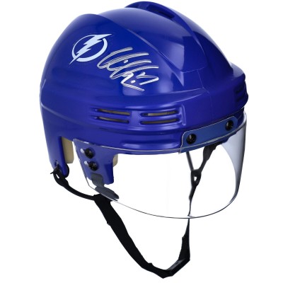 Autographed Tampa Bay Lightning Victor Hedman Fanatics Authentic Blue Mini Helmet
