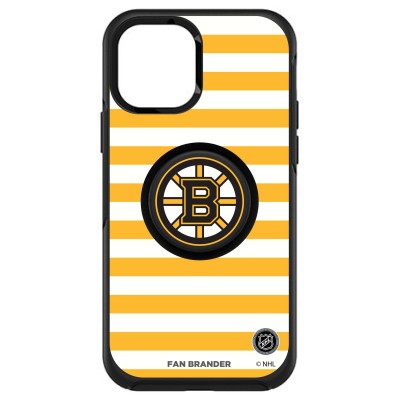 Boston Bruins OtterBox Otter+Pop PopSocket Symmetry Stripe Design iPhone Case - Black