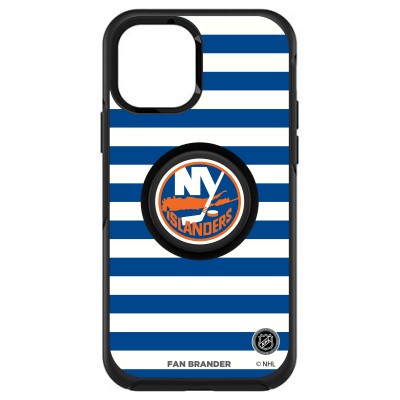 Чехол на iPhone NHL  New York Islanders OtterBox Otter+Pop PopSocket Symmetry Stripe Design - Black - оригинальные мобильные аксессуары НХЛ