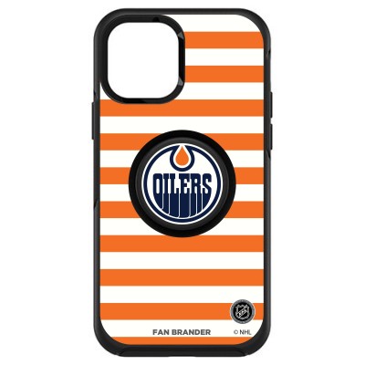 Edmonton Oilers OtterBox Otter+Pop PopSocket Symmetry Stripe Design iPhone Case - Black