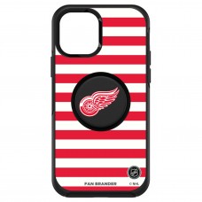 Detroit Red Wings OtterBox Otter+Pop PopSocket Symmetry Stripe Design iPhone Case - Black