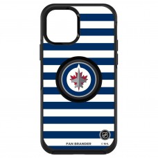 Чехол на iPhone NHL Winnipeg Jets OtterBox Otter+Pop PopSocket Symmetry Stripe Design - Black