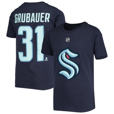 Футболка Philipp Grubauer Seattle Kraken Youth Player Name & Number - Navy