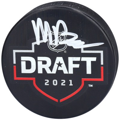 Шайба с автографом Matty Beniers Seattle Kraken Autographed Fanatics Authentic 2021 NHL Draft Logo