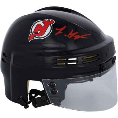 Autographed New Jersey Devils Luke Hughes Fanatics Authentic Black Mini Helmet