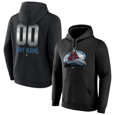 Colorado Avalanche Black Personalized Midnight Mascot Logo Pullover Hoodie