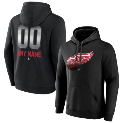 Толстовка Detroit Red Wings Personalized Midnight Mascot Logo - Black