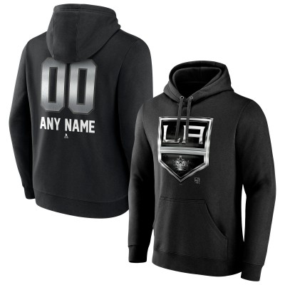Los Angeles Kings Black Personalized Midnight Mascot Logo Pullover Hoodie