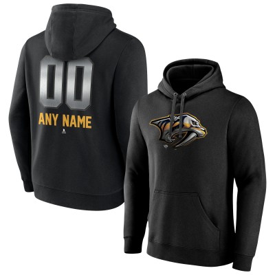 Nashville Predators Black Personalized Midnight Mascot Logo Pullover Hoodie