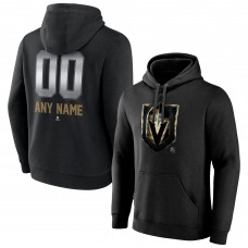 Vegas Golden Knights Black Personalized Midnight Mascot Logo Pullover Hoodie