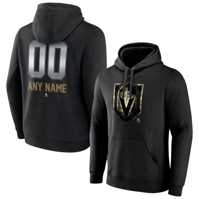 Vegas Golden Knights Black Personalized Midnight Mascot Logo Pullover Hoodie