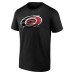 Именная футболка Carolina Hurricanes Black Midnight Mascot Logo