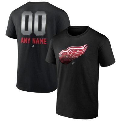 Футболка Detroit Red Wings Personalized Midnight Mascot Logo - Black