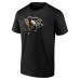 Pittsburgh Penguins Black Personalized Midnight Mascot Logo T-Shirt