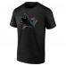 Футболка San Jose Sharks Personalized Midnight Mascot Logo - Black
