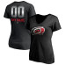 Женская Именная футболка Carolina Hurricanes Black Midnight Mascot Logo V-Neck
