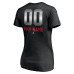 Женская Именная футболка Carolina Hurricanes Black Midnight Mascot Logo V-Neck