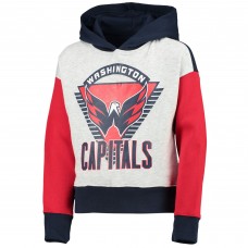 Washington Capitals Girls Youth Let's Get Loud Pullover Hoodie - Heathered Gray/Navy