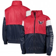 Washington Capitals Youth Goal Line Full-Zip Hoodie Windbreaker Jacket - Red/Navy