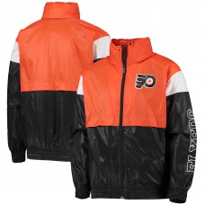 Philadelphia Flyers Youth Goal Line Full-Zip Hoodie Windbreaker Jacket - Orange/Black