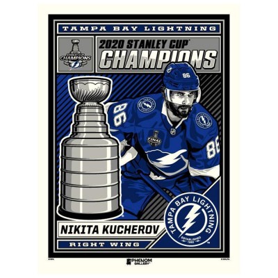 Tampa Bay Lightning Nikita Kucherov Phenom Gallery 2020 Stanley Cup Champions 18 x 24 Serigraph Limited Edition Art Print