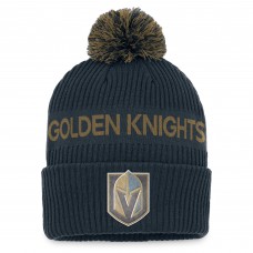 Шапка с помпоном Vegas Golden Knights 2022 NHL Draft Authentic Pro Cuffed - Gray/Gold