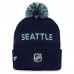 Шапка с помпоном Seattle Kraken 2022 NHL Draft Authentic Pro Cuffed - Deep Sea Blue/Light Blue