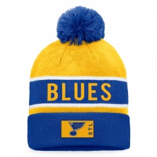 Шапка с помпоном St. Louis Blues Authentic Pro Rink Cuffed - Royal/Gold