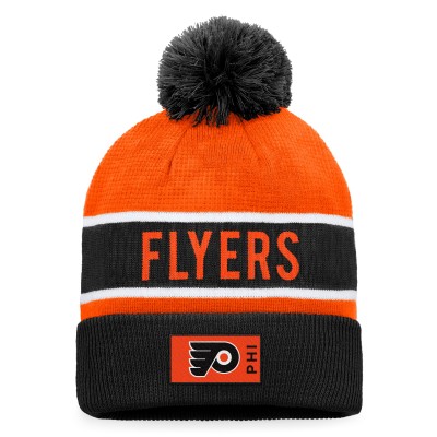 Шапка с помпоном Philadelphia Flyers Authentic Pro Rink Cuffed - Black/Orange