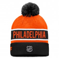 Шапка с помпоном Philadelphia Flyers Authentic Pro Rink Cuffed - Black/Orange