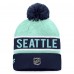 Шапка с помпоном Seattle Kraken Authentic Pro Rink Cuffed - Deep Sea Blue/Light Blue