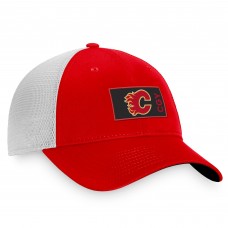 Calgary Flames Authentic Pro Rink Trucker Snapback Hat - Red