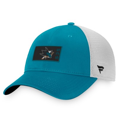 Бейсболка San Jose Sharks Fanatics Teal/White Authentic Pro Rink Trucker