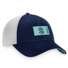 Seattle Kraken Fanatics Deep Sea Blue/White Authentic Pro Rink Trucker Snapback Hat