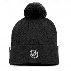Vegas Golden Knights Womens Authentic Pro Road Cuffed Knit Hat with Pom - Black