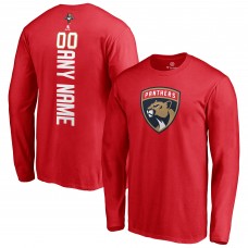 Florida Panthers Personalized Playmaker Name & Number Long Sleeve T-Shirt - Red