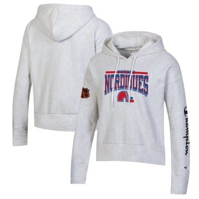 Толстовка Женская Quebec Nordiques Champion Heathered Gray Reverse Weave