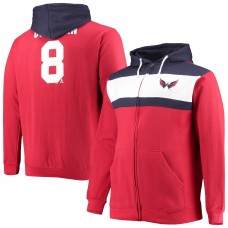 Washington Capitals Alexander Ovechkin Profile Red Big & Tall Colorblock Full-Zip Hoodie
